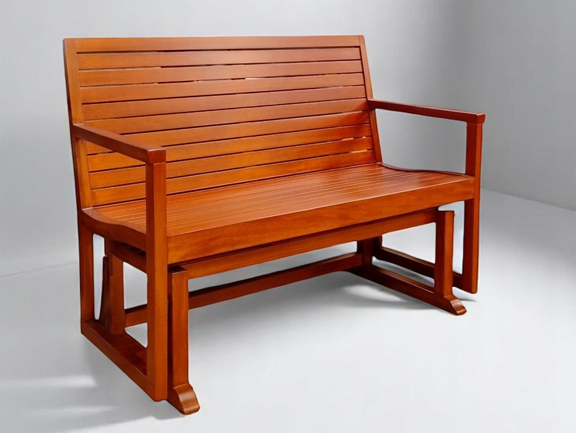 Wooden rocking bench