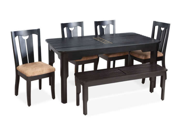 6 seater dining table with chairs and bench_Decodesign