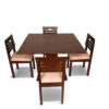 Wood Metal Crafted Four 4-Seater Dining Table with 4 Chairs_1