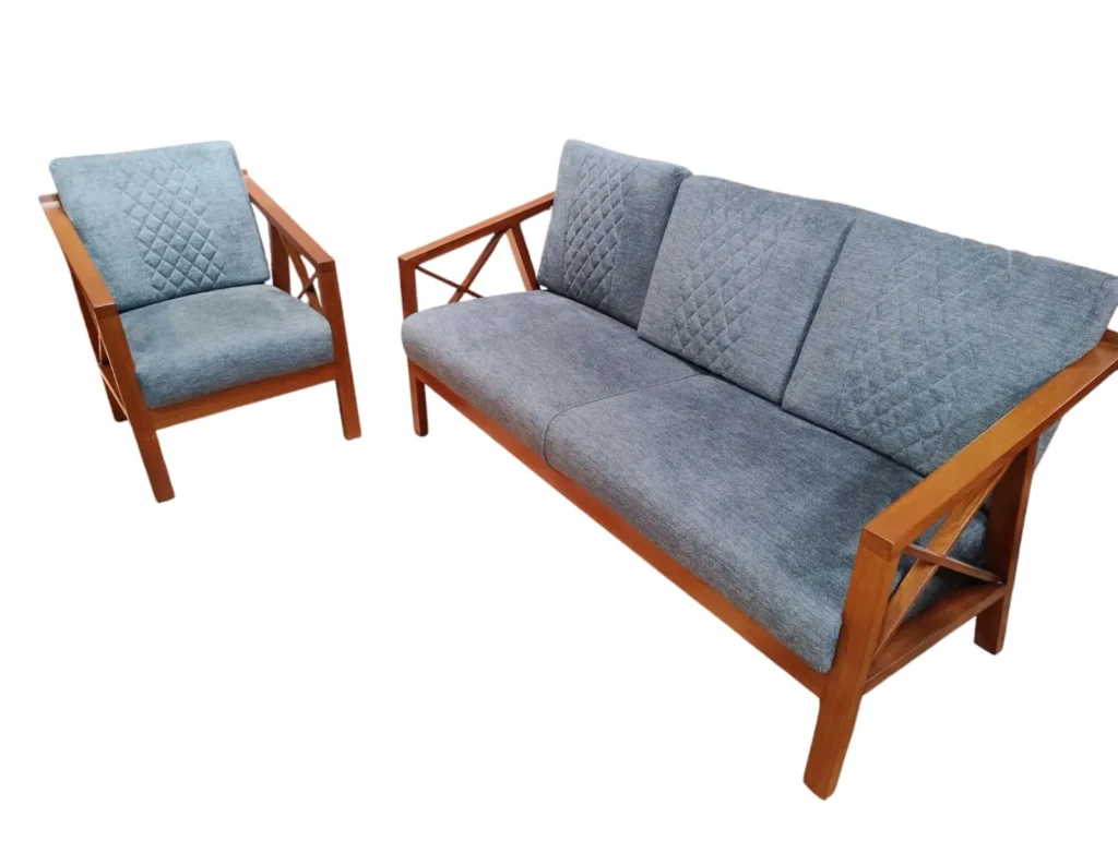 Elegant wooden sofa set by top sofa set manufacturers in Bangalore