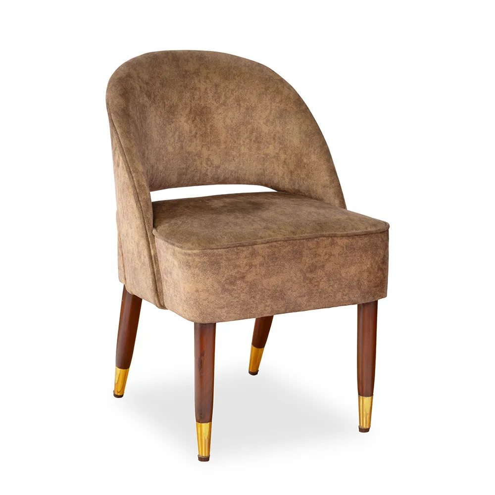 Solid wooden chair with a cushion in living room setup
