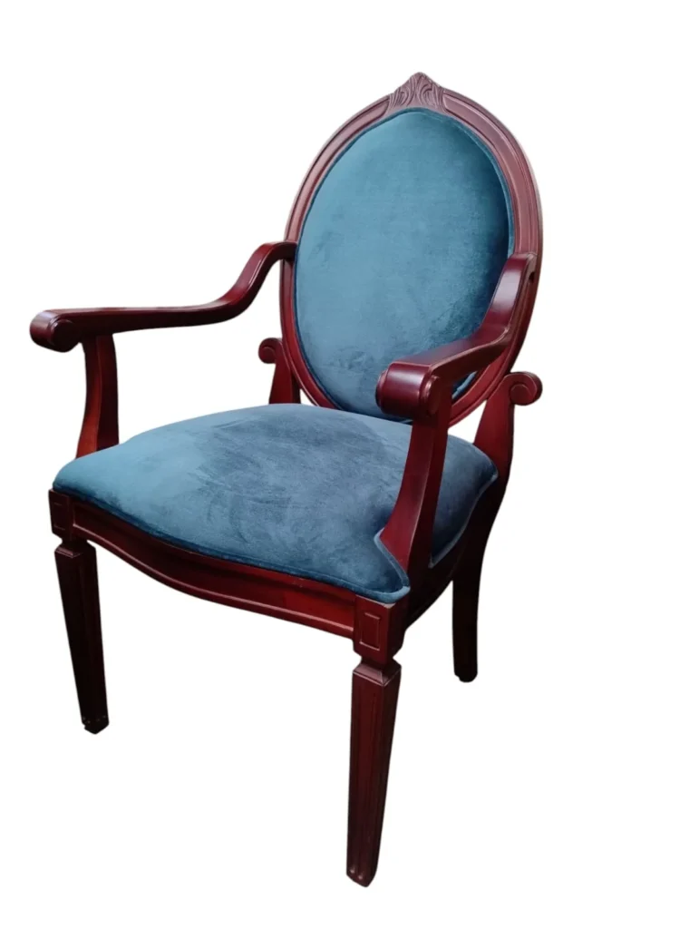 Solid wooden chair with cushion design for home interiors
